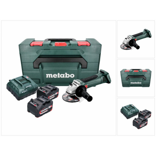 Meuleuses Metabo Metabo W 18 LTX 125 Meuleuse d'angle sans fil 18 V 125 mm (602174610) + 2x Batteries 4,0 Ah + Chargeur + Coffret metaBOX