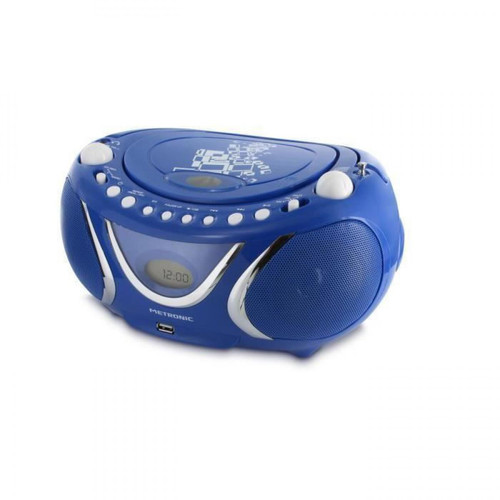METRONIC - Ensemble Sportsman radio CD-MP3 USB et radio-réveil - bleu et  noir