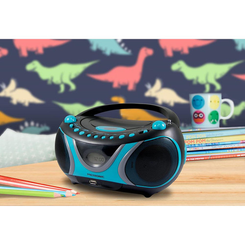 Metronic - mini chaine hifi Radio Lecteur CD MP3 USB Sportsman bleu noir Metronic  - Chaine hifi enfant
