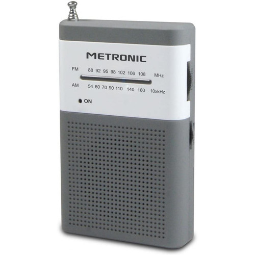 Metronic - radio Portable FM de Poche blanc gris - Metronic