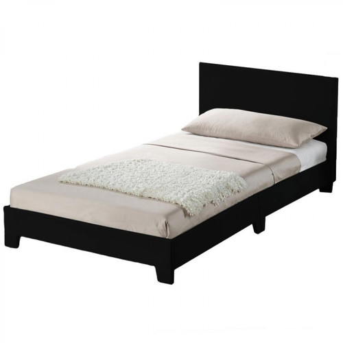 Meubler Design - Lit complet + tête de lit + cadre de lit SIMPLI - Noir - 90x190 - Lit enfant Noir