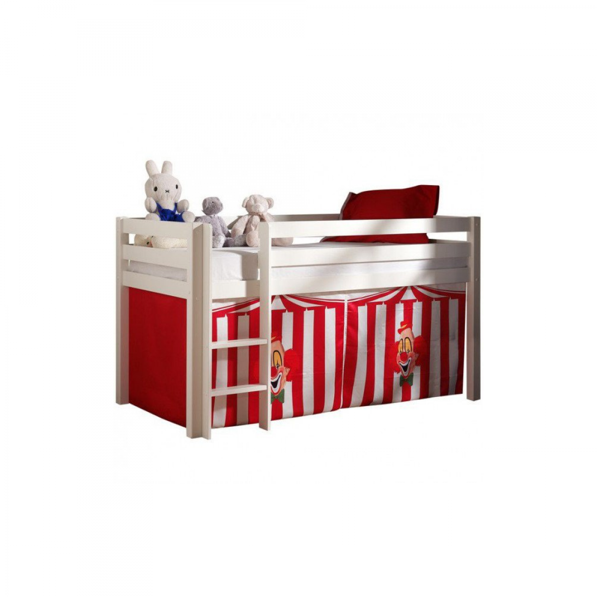 Meubles Thiry Textile Piny design cirque rouge et blanc pour lit surélevé
