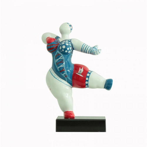 Meubletmoi - Sculpture femme danseuse pirate bleue et rouge - LADY PIRATE Meubletmoi  - Statues