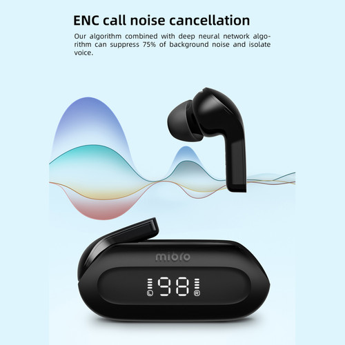Casque Mibro Earbuds 3 Casque Bluetooth 5.3 (étanche/annulation de bruit noir)