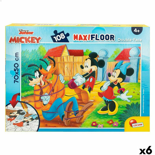 Mickey Mouse - Puzzle Enfant Mickey Mouse Double face 108 Pièces 70 x 1,5 x 50 cm (6 Unités) Mickey Mouse - Puzzles