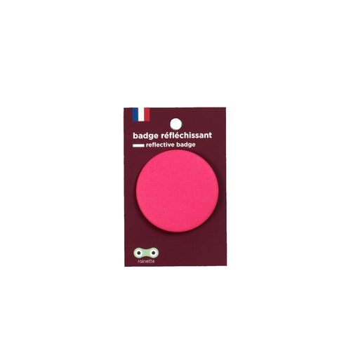 Micro - Petit badge réfléchissant rose fluo - Mobilité électrique Micro