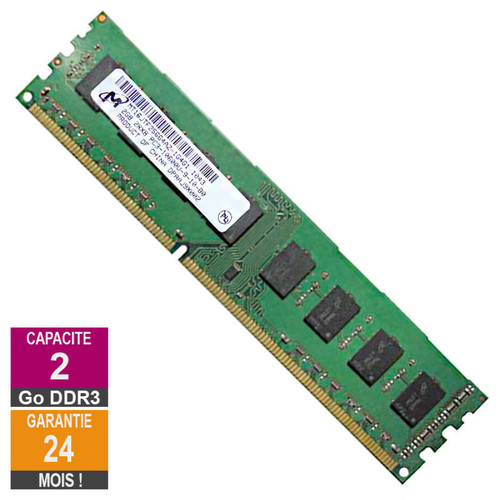 Micron - Barrette Mémoire 2Go RAM DDR3 Micron MT16JTF25664AZ-1G4G1 PC3-10600U 1333MHz 2Rx8 Micron  - Micron