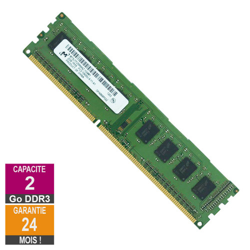 Micron - Barrette Mémoire 2Go RAM DDR3 Micron MT8JTF25664AZ-1G4M1 DIMM PC3-10600U Micron  - Micron