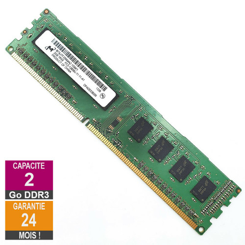 Micron - Barrette Mémoire 2Go RAM DDR3 Micron MT8JTF25664AZ-1G6K1 DIMM PC3-12800U 1Rx8 Micron  - Composants