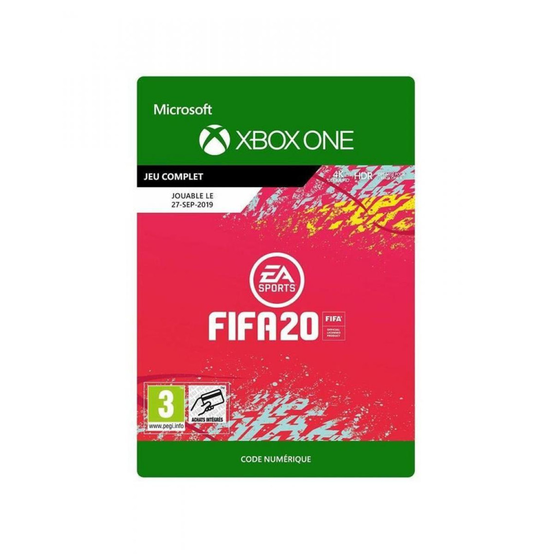 Betekenisvol foto sessie Microsoft - FIFA 20 Édition Standard Clé d'activation Jeu Xbox One a  télécharger - Jeux Xbox One - Rue du Commerce