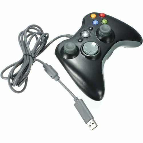Microsoft - Manette Filaire USB Pour microsoft Xbox 360 Contrôleur jeu video PC Windows Noir Microsoft   - Xbox 360 Microsoft