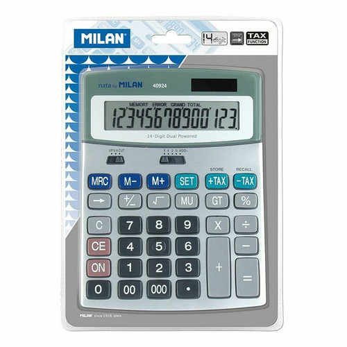 Milan - Calculatrice Milan Blanc Argenté Métal 18,5 x 14 x 2 cm Milan  - Maison reconditionnée