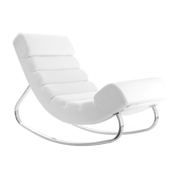 Fauteuils Miliboo Rocking chair design blanc TAYLOR