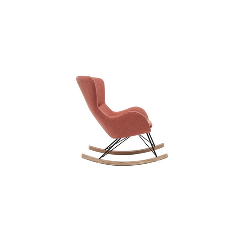 Miliboo Rocking chair design effet velours texturé terracotta ESKUA