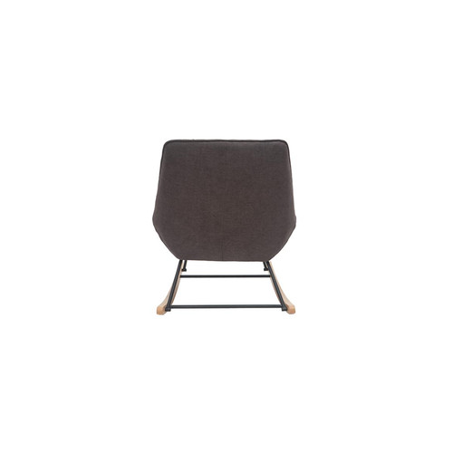 Fauteuils Rocking chair design en tissu effet velours gris foncé BILLIE