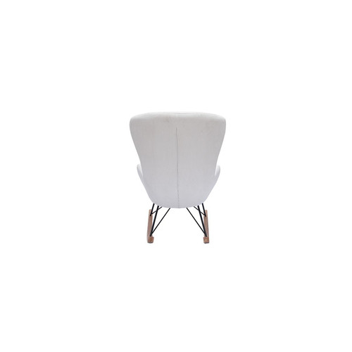 Fauteuils Rocking chair design velours côtelé beige ESKUA