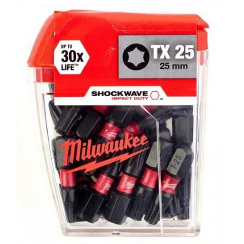 Milwaukee - Embouts TX25 SHW 25mm MILWAUKEE - Boite de 25 - 4932430880 - Milwaukee