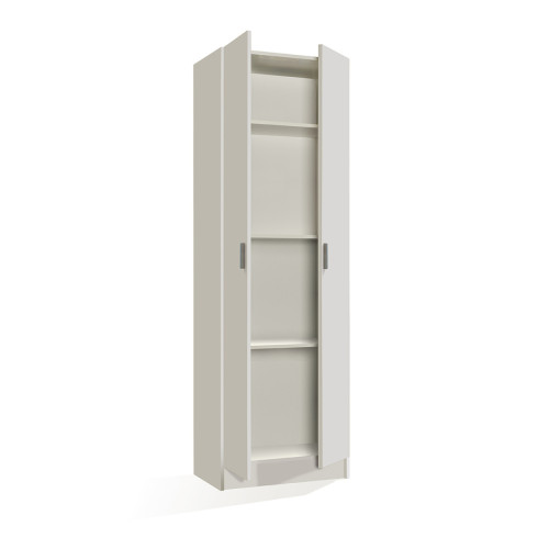 MIRAKEMUEBLE - Use Armoire 2 portes - Blanc Blanc MIRAKEMUEBLE  - Armoire 180 cm largeur