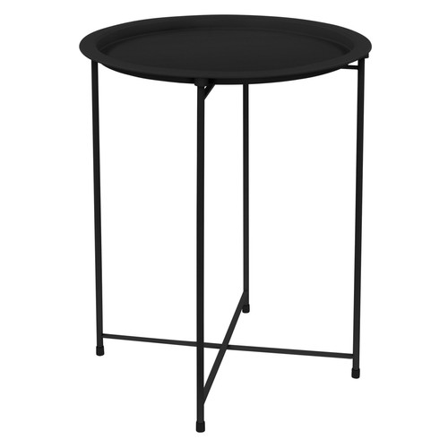 Tables d'appoint ML design modern living Table d'appoint ronde Ø 46x51 cm Noir en métal avec plateau ML-Design