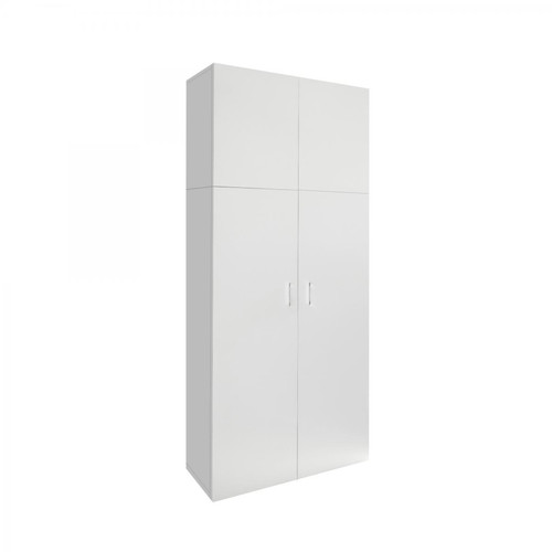 ML design modern living - Armoire multi-usages à portes battantes meuble de rangement 80x182,5x37 cm blanc ML design modern living - Armoire hauteur 180 cm Armoire