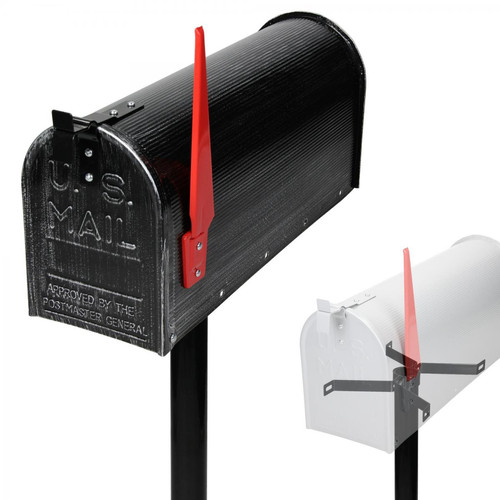 ML design modern living - Boîte aux lettres américaine mailbox noir-rétro fente pour journaux + support - Quincaillerie extérieure