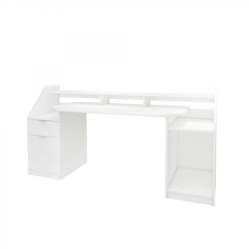 ML design modern living - Bureau avec tiroir 180x90 cm blanc MDF ML-Design ML design modern living  - Meuble pour imprimante