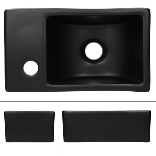 ML design modern living Lavabo 35,5x20,5x12,5 cm céramique noire ML-Design