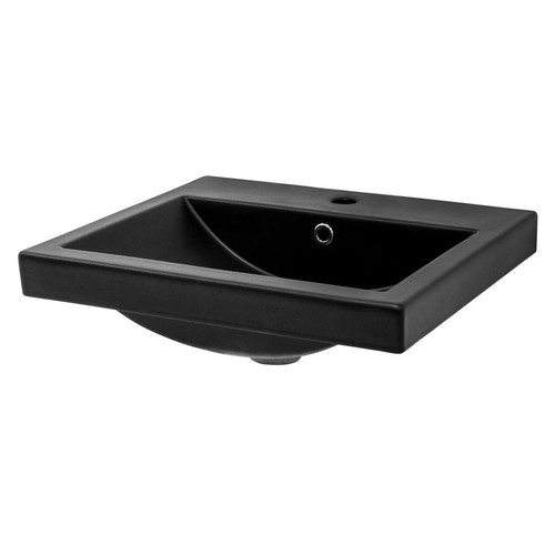 ML design modern living - Lavabo en céramique noir mat vasque encastre pour salle de bain 535x460x165 mm ML design modern living  - Robinet lave main