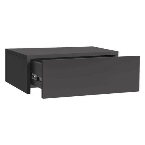 ML-Design Table de nuit suspendue 46x30x15 cm gris foncé en MDF avec tiroir ML-Design