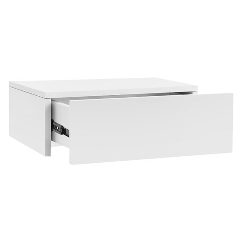 ML-Design Table de nuit suspendue 46x30x15 cm blanc mat en MDF avec tiroir ML-Design