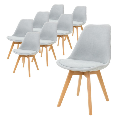 ML-Design - Ensemble de 8 chaises de salle à manger, chaise rétro scandinave tapissée  ML-Design ML-Design  - Table scandinave