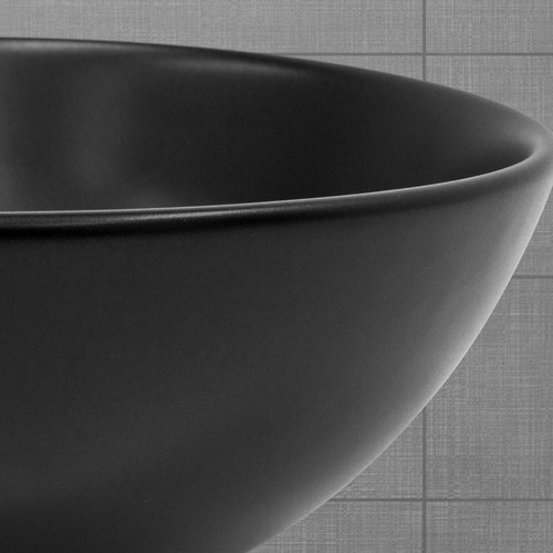 Lavabo Lavabo avec vidage sans trop-plein Ø 28x15 cm noir en céramique ML-Design