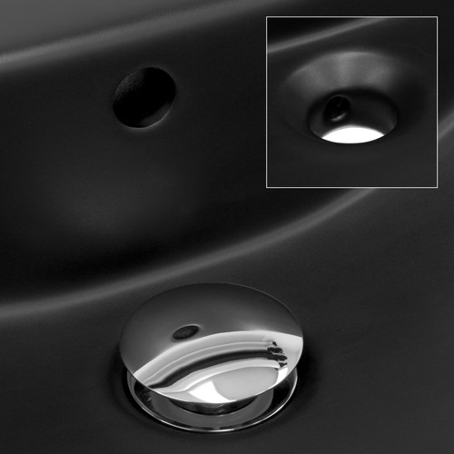 Lavabo Lavabo avec vidage et trop-plein 61x45,5x18,5 cm noir en céramique ML-Design