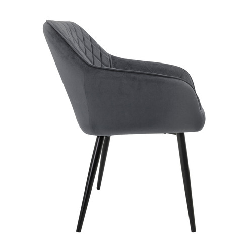 ML-Design Lot 6x chaises de salle à manger rembourré en velours fauteuils salon anthracite