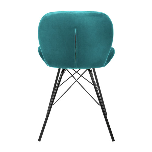 Chaises 8x Chaises de salle à manger bleu pétrole moderne en velours fauteuil deco salon