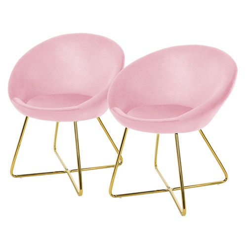 ML-Design - Lot de 2 chaises de salle à manger Chaises rembourrées Chaises de salon Chaises ML-Design - Maison Rose