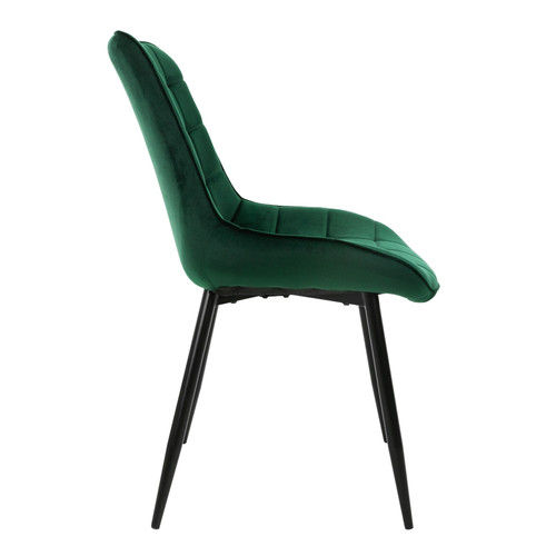 ML-Design Lot de 8 chaises salle à manger en vert foncé velours pieds acier noir 120 kg