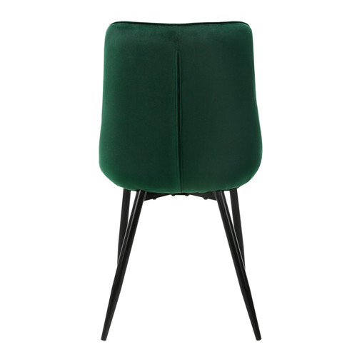Chaises Lot de 8 chaises salle à manger en vert foncé velours pieds acier noir 120 kg