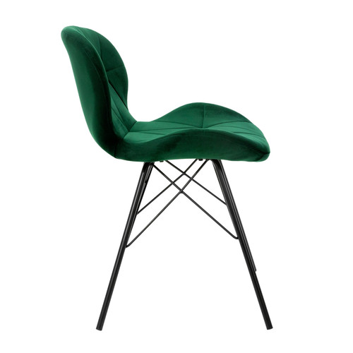 ML-Design Lot 8 chaises salle à manger vert foncé en velours pieds métalliques noir 120 kg
