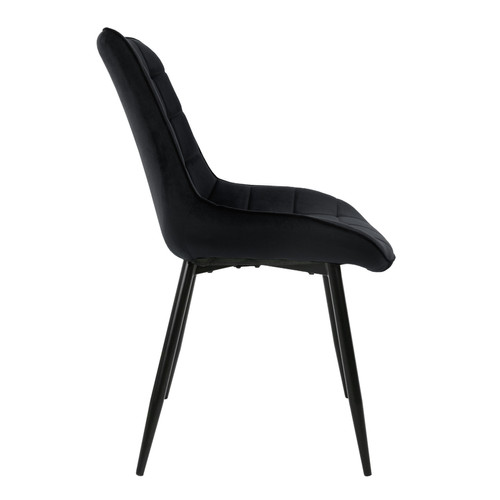 ML-Design Chaise de salle à manger, lot de 2, revêtement en velours noir avec pieds en métal, matériel de montage inclus ML-Design
