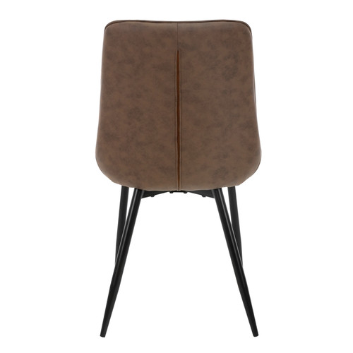 Chaises Chaise de salle à manger set de 2 pièces en similicuir marron avec pieds en métal, matériel de montage inclus ML-Design