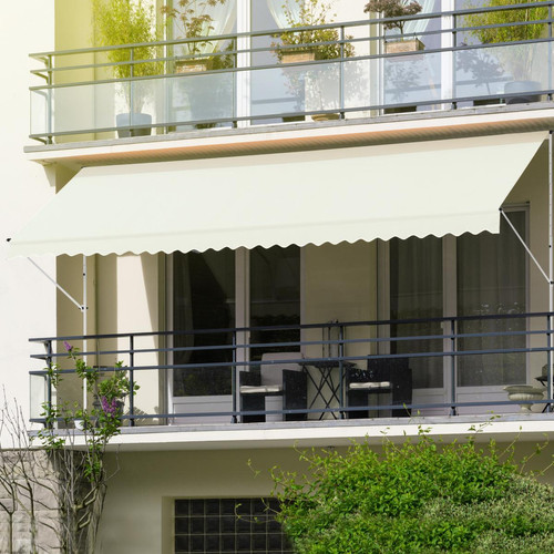 ML-Design - Store banne terrasse patio auvent à pince rétractable 300x120 cm beige ML-Design - Menuiserie