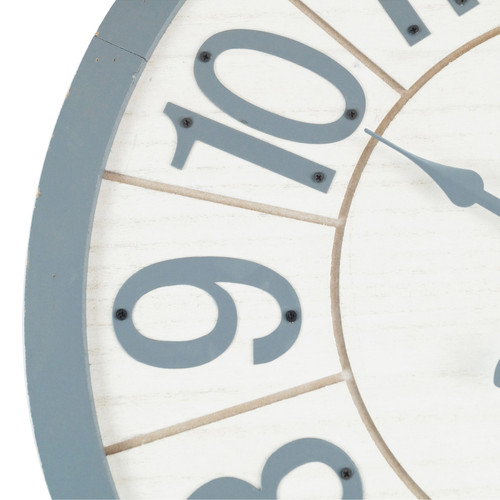 Horloges, pendules Horloge Grande Murale En Mdf Métal, Blanc Gris, Design Moderne, Pour Cuisine 50 Cm