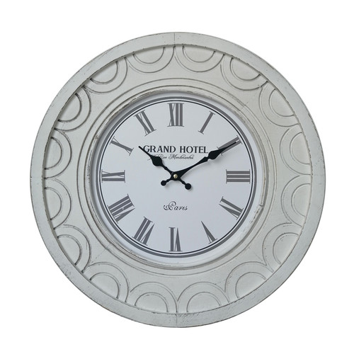 Horloges, pendules Mobili Rebecca Grande Horloge Murale Horloges Shabby Mdf Blanc Pour Cuisine Salon