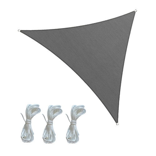Voile d'ombrage Mobili Rebecca Voile Triangulaire En Polyéthylène Gris 3.6x3.6x3.6