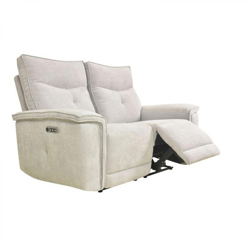 Modern Living - Canapé relax 2 places 3 moteurs ADAM tissu gris beige - Canapés Fixe