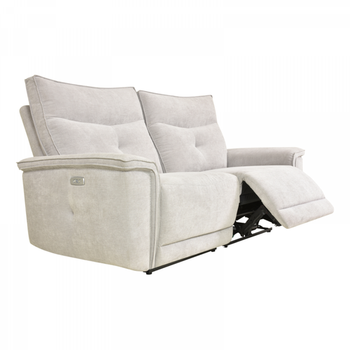 Modern Living - Canapé relax 3 places 2 moteurs ADAM tissu gris beige - Modern Living