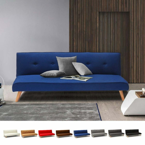 Salons complets Modus Sofà Canapé-lit convertible 2 places Larimar en tissu pour le salon et le séjour, Couleur: Bleu