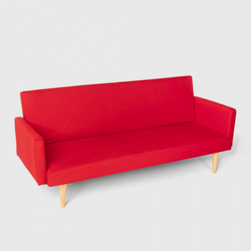 Modus Sofà Canapé-lit 3 places clic clac en tissu inclinable design nordique Perla, Couleur: Rouge