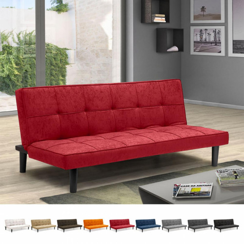 Modus Sofà - Canapé Convertible Design en tissu 2 Places pour maison et bureau Giada, Couleur: Rouge - Salons complets